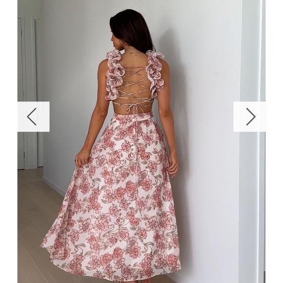 Floral Pink Maxi Dress - Picture 7 of 9